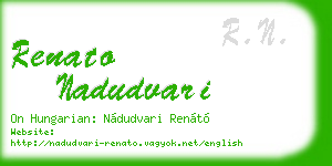 renato nadudvari business card