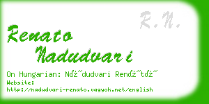 renato nadudvari business card